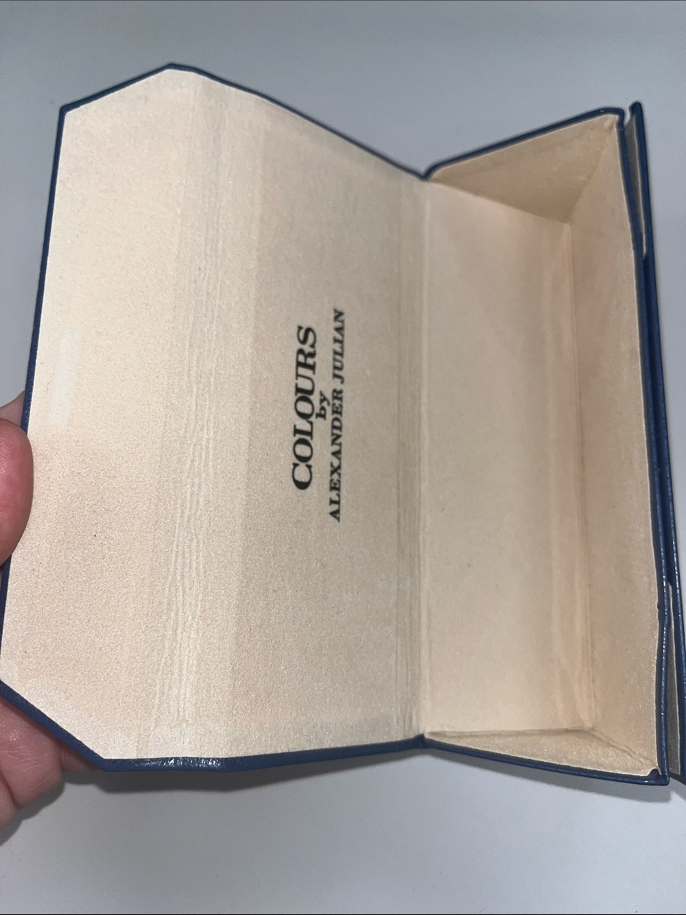 Alexander Julian Blue Eyeglass Case with Gold Logo - Picture 8 of 8